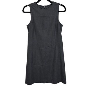 Theory Charcoal Gray Sleeveless Wool Sheath Dress – Size 4
